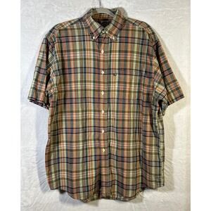 Brooks Brothers Madras Plaid Shirt Mens XL 100% Cotton Casual Preppy Vacation